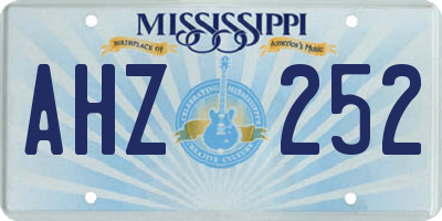 MS license plate AHZ252