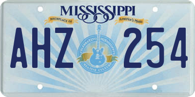 MS license plate AHZ254