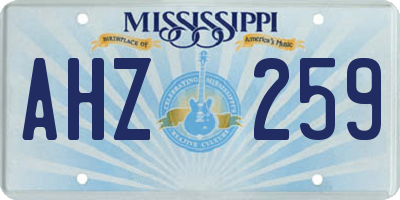 MS license plate AHZ259