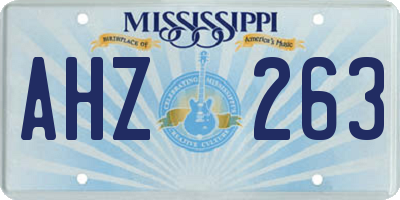 MS license plate AHZ263