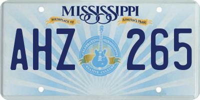 MS license plate AHZ265