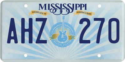 MS license plate AHZ270