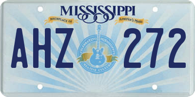 MS license plate AHZ272