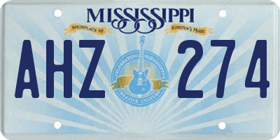 MS license plate AHZ274