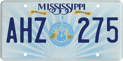 MS license plate AHZ275