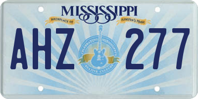 MS license plate AHZ277