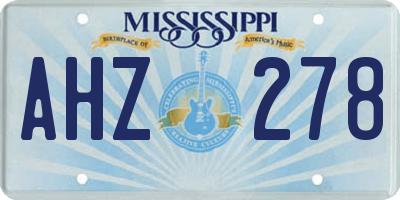 MS license plate AHZ278