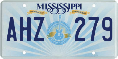 MS license plate AHZ279