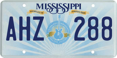 MS license plate AHZ288