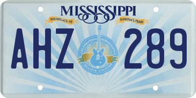 MS license plate AHZ289