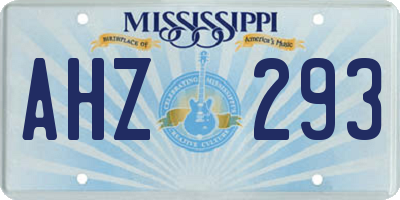MS license plate AHZ293