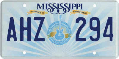 MS license plate AHZ294