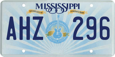 MS license plate AHZ296