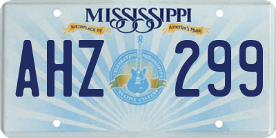 MS license plate AHZ299