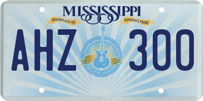 MS license plate AHZ300