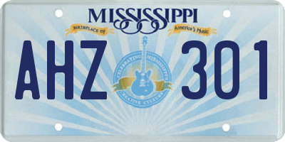 MS license plate AHZ301