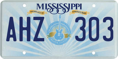 MS license plate AHZ303