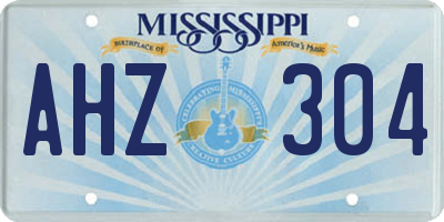 MS license plate AHZ304