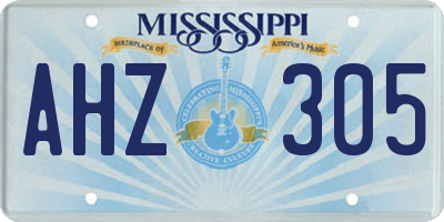 MS license plate AHZ305