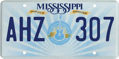 MS license plate AHZ307