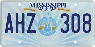 MS license plate AHZ308