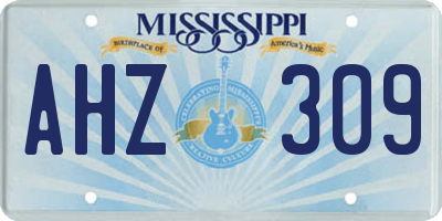 MS license plate AHZ309