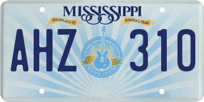 MS license plate AHZ310