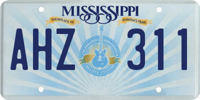 MS license plate AHZ311