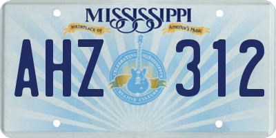 MS license plate AHZ312