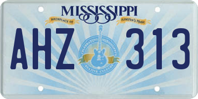 MS license plate AHZ313