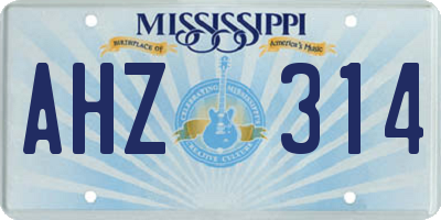 MS license plate AHZ314