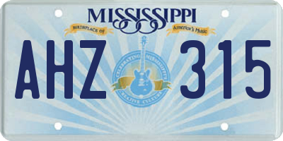 MS license plate AHZ315