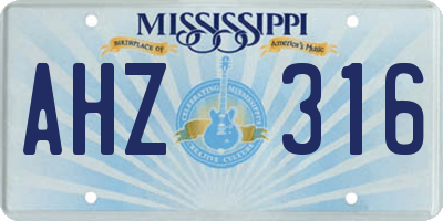MS license plate AHZ316