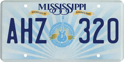 MS license plate AHZ320