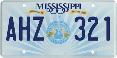 MS license plate AHZ321
