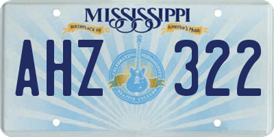 MS license plate AHZ322