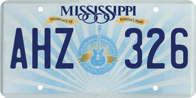 MS license plate AHZ326