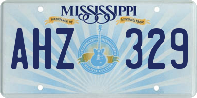 MS license plate AHZ329