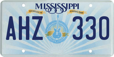 MS license plate AHZ330