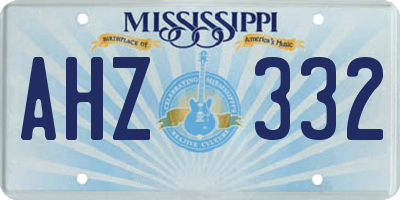 MS license plate AHZ332