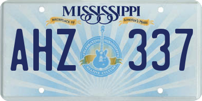MS license plate AHZ337