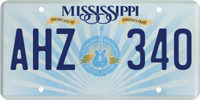 MS license plate AHZ340