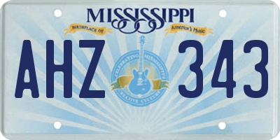MS license plate AHZ343