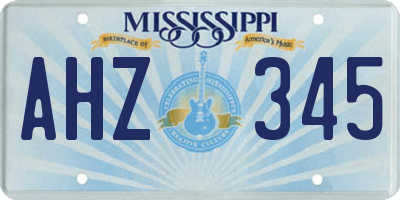 MS license plate AHZ345