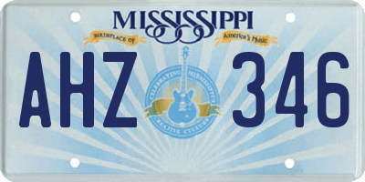 MS license plate AHZ346