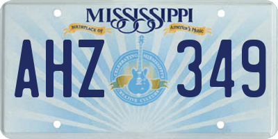 MS license plate AHZ349