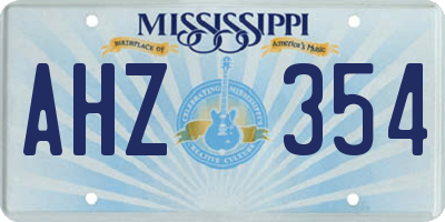 MS license plate AHZ354