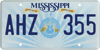 MS license plate AHZ355