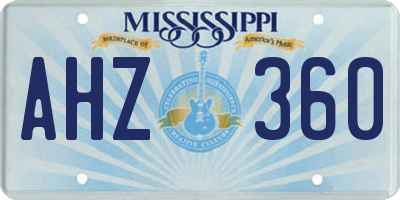 MS license plate AHZ360