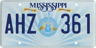 MS license plate AHZ361